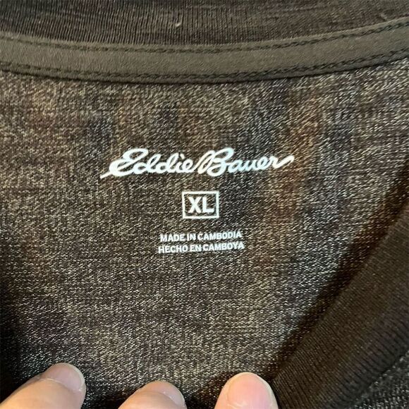 Eddie Bauer Men's XL Brown Long Sleeve Crew Neck Raglan T-Shirt - Picture 4 of 7